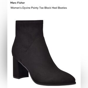 Marc Fisher Women's Black Pointy Toe Ankle Booties Black Multi Fabric 10